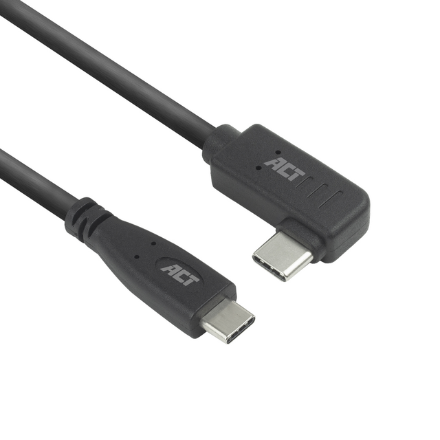 Kabel ACT USB-C standaard naar USB-C hoek 10Gbps 2m