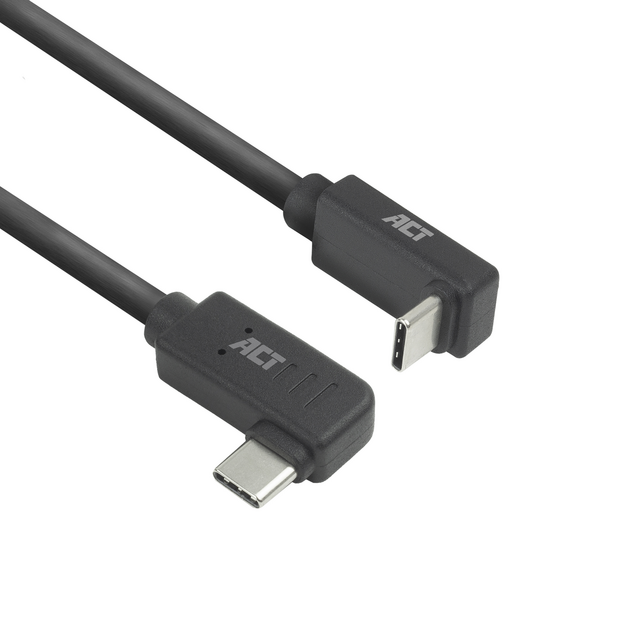Kabel ACT USB-C hoek links/rechts USB-C hoek boven/beneden 10Gbps 1m