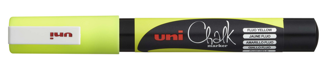 Krijtstift Uni-ball chalk rond 0.9-1.3mm  fluor geel – foto 2