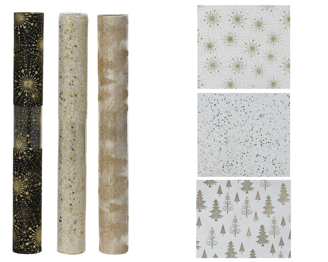 Tafelloper Decoris polyster 200x35cm 3 dessins assorti