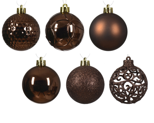 Kerstballenmix Decoris Espresso koker à 37 stuks – foto 2