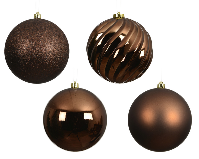 Kerstballenmix Decoris Espresso koker à 4 stuks – foto 2