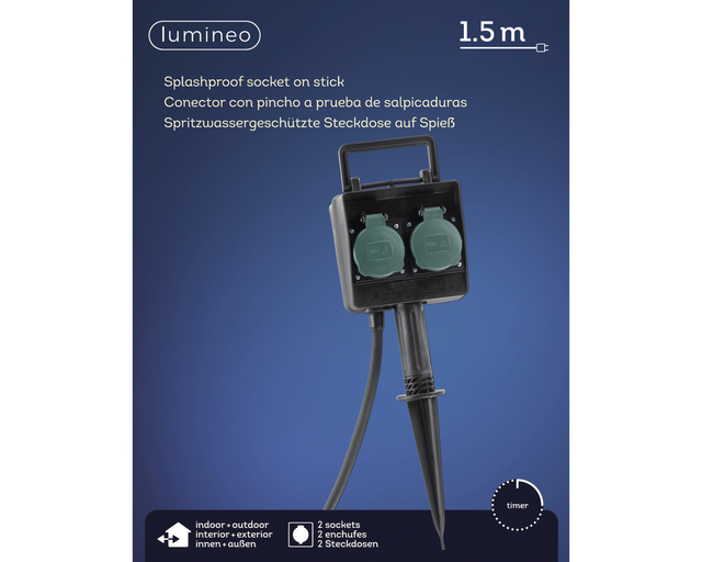 Stekker Lumineo pvc outdoor met timer