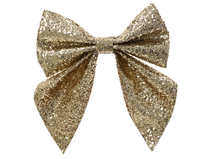 Strik Decoris goud glitter 13cm set à 2 stuks – foto 2