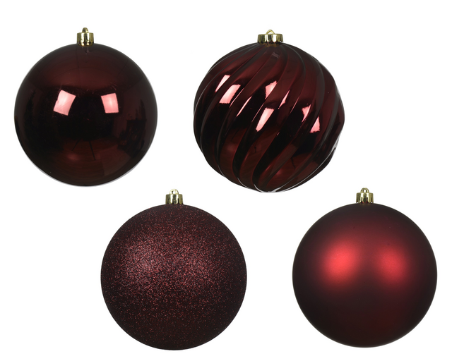 Kerstballenmix Decoris Ossenbloed koker à 4 stuks – foto 2