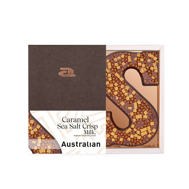 Chocoladeletter Australian melk caramel seasalt S