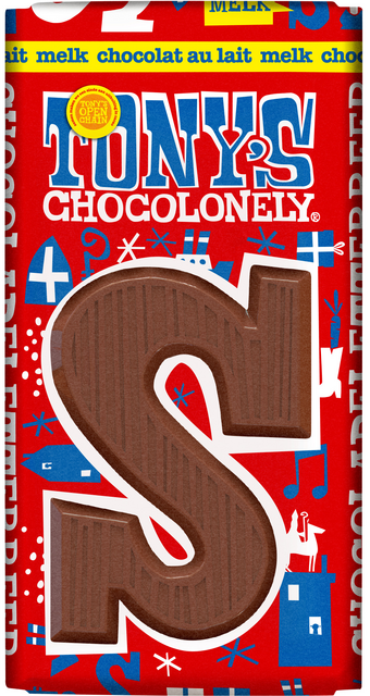 Chocoladeletter Tony's Chocolonely melk S 90 gram