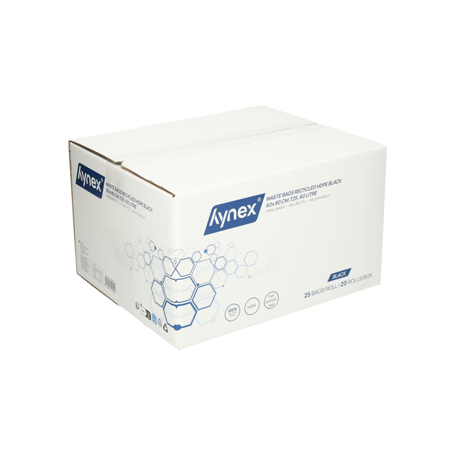 Afvalzak Hynex 60x80cm HDPE recycled T25 60L zwart rol à 25 stuks – foto 5