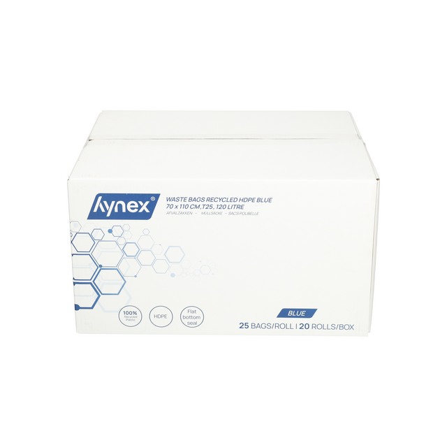 Afvalzak Hynex 70x110cm HDPE recycled T25 120L blauw rol à 25 stuks – foto 6