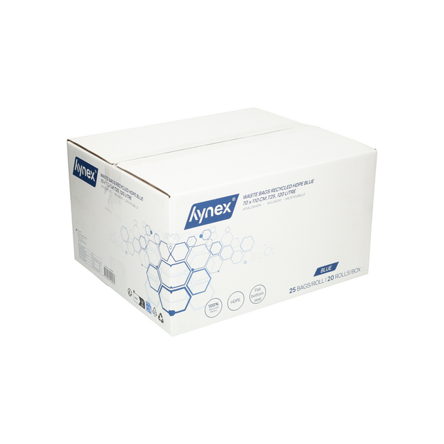 Afvalzak Hynex 70x110cm HDPE recycled T25 120L blauw rol à 25 stuks – foto 7