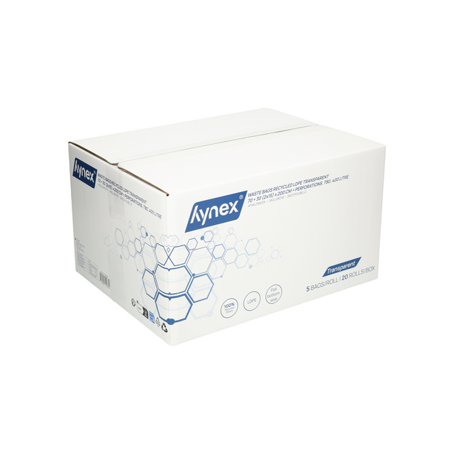 Afvalzak Hynex 70/15x200cm LDPE recycled T80 400L transparant ponsgaten rol à 5 stuks – foto 8