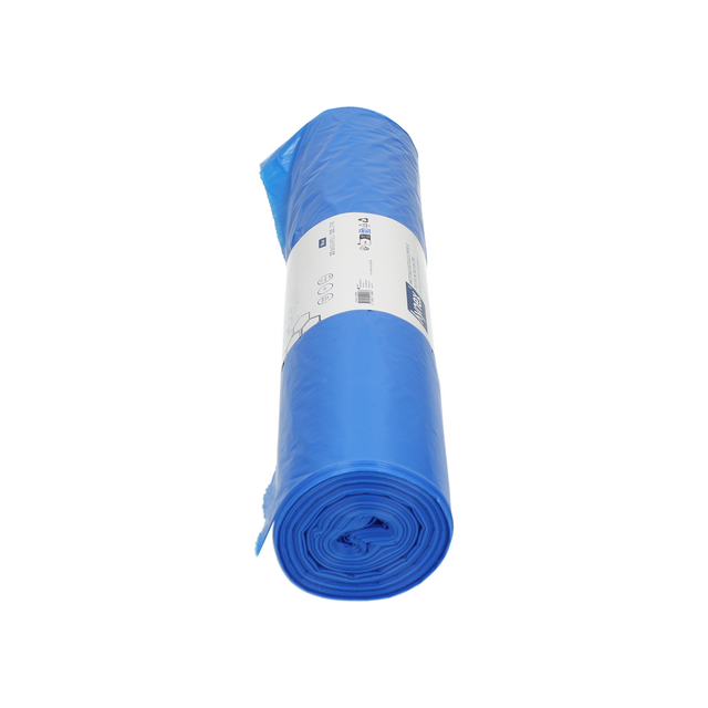 Afvalzak Hynex 70x110cm LDPE recycled T40 120L blauw rol à 20 stuks – foto 2