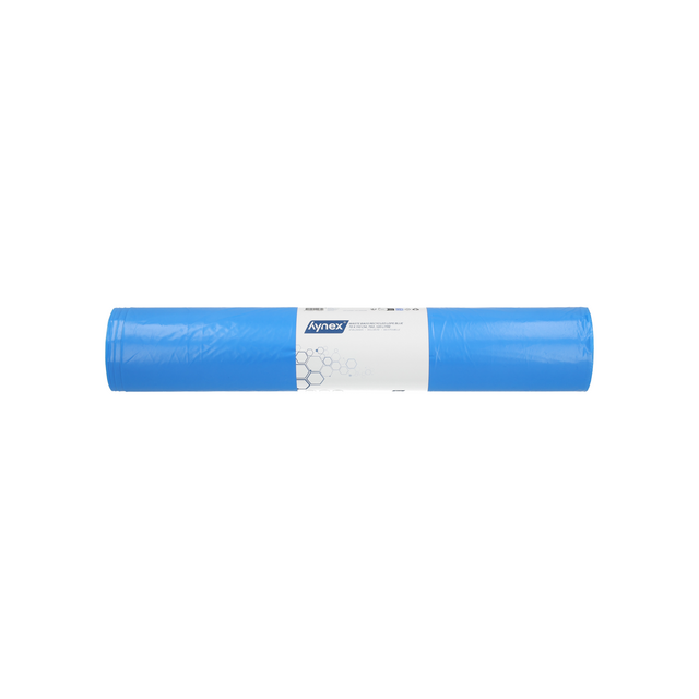 Afvalzak Hynex 70x110cm LDPE recycled T60 120L blauw rol à 20 stuks