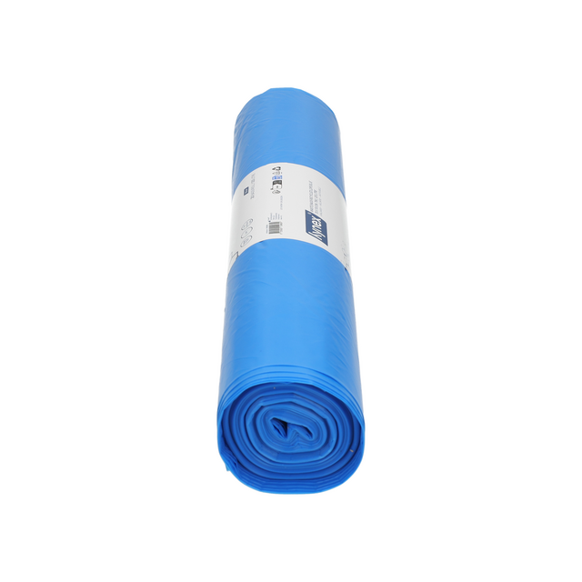 Afvalzak Hynex 70x110cm LDPE recycled T60 120L blauw rol à 20 stuks – foto 3