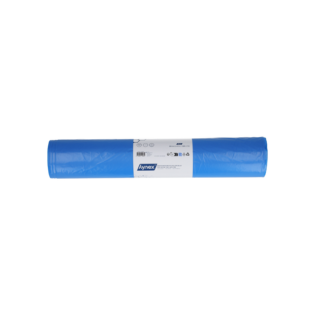 Afvalzak Hynex 70x110cm LDPE recycled T60 120L blauw rol à 20 stuks – foto 4
