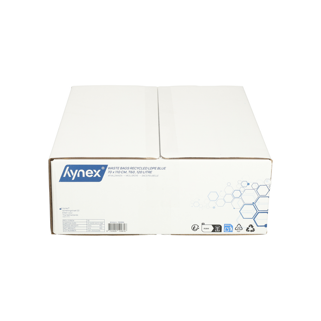 Afvalzak Hynex 70x110cm LDPE recycled T60 120L blauw rol à 20 stuks – foto 8