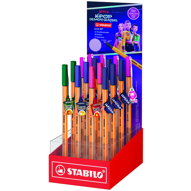 Fineliner STABILO point 88  charm K-Pop assorti display à 16 stuks