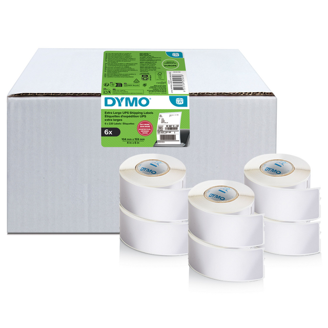 Etiket Dymo LabelWriter 5XL verzendlabel 104x159mm 6 rollen á 220 stuks wit