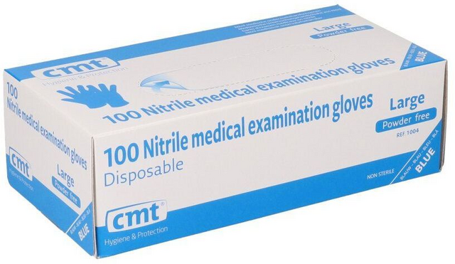 Handschoen CMT L soft nitril blauw 100 stuks