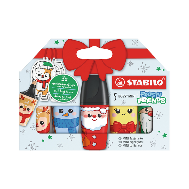 Markeerstift STABILO BOSS mini Frosty Friends assorti 5 stuks – foto 2