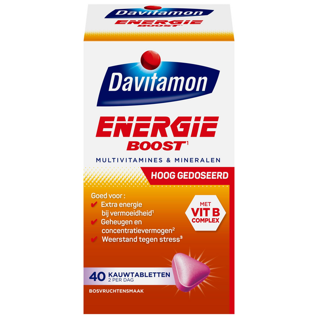 Multi-vitamine Davitamon Energie kauwtablet bosvruchten 40 stuks