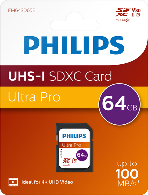 Geheugenkaart Philips Ultra Pro SDXC Class 10 UHS-I U3 64GB