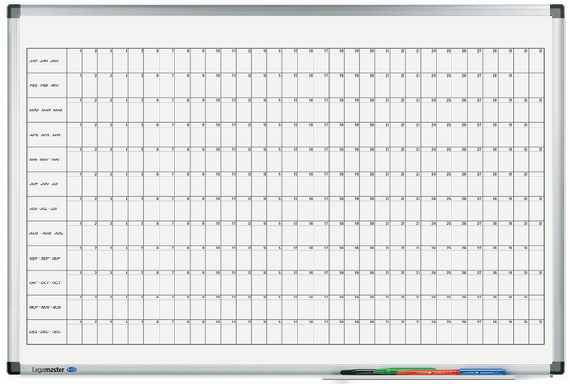 Planbord Legamaster PREMIUM jaarplanner horizontaal 60x90cm