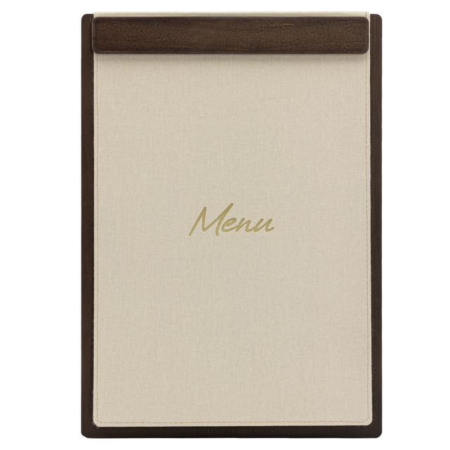 Menukaart Securit Signature klembord A4 donker hout grijs