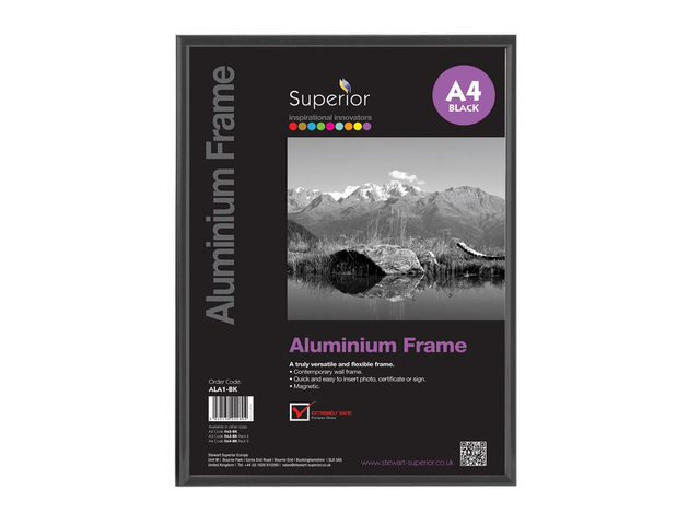 Fotolijst Seco A4 zwartkleurig geborsteld aluminium