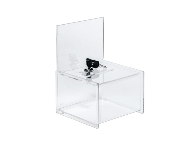 Actiebox Sigel transparant met slot 15x22x15cm + insteek