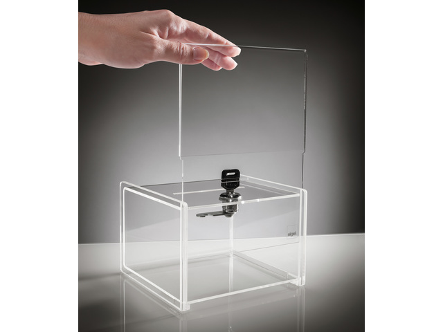Actiebox Sigel transparant met slot 15x22x15cm + insteek – foto 5