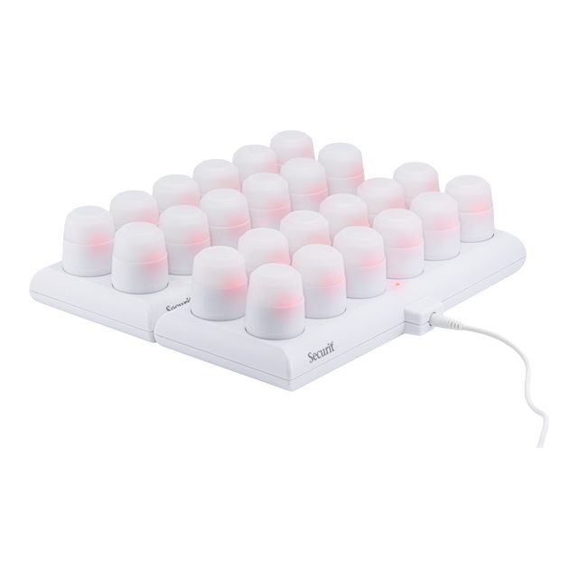 Theelicht Securit Amsterdam LED warmwit met oplaadstation 12 stuks wit – foto 5
