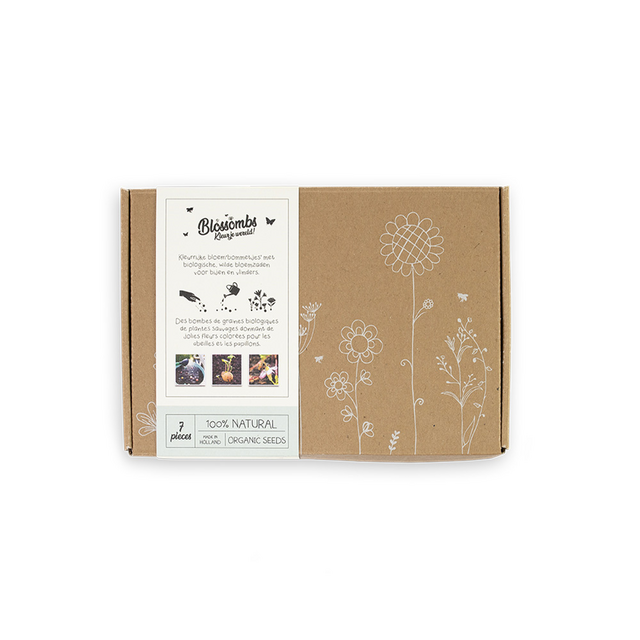 Giftbox Blossombs wilde bloemzaden box à 7 zaadbommetjes