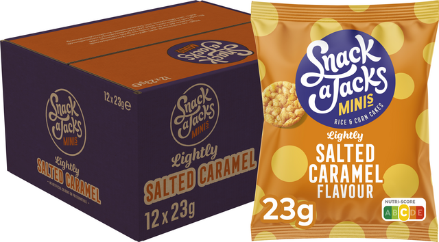 Mini rijstwafels Snack-a-Jacks salted caramel zak 23 gram