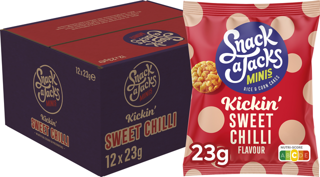 Mini rijstwafels Snack-a-Jacks sweet chili zak 23 gram