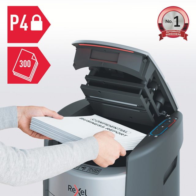 Papiervernietiger Rexel ShredMax AutoFeed+ 300X P4 snippers 4x10mm – foto 8