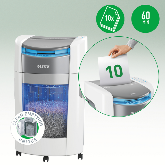 Papiervernietiger Leitz IQ OptiMax Autofeed 300 P4 snippers 4x10mm – foto 5