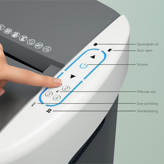 Papiervernietiger Leitz IQ OptiMax Autofeed 300 P4 snippers 4x10mm – foto 6
