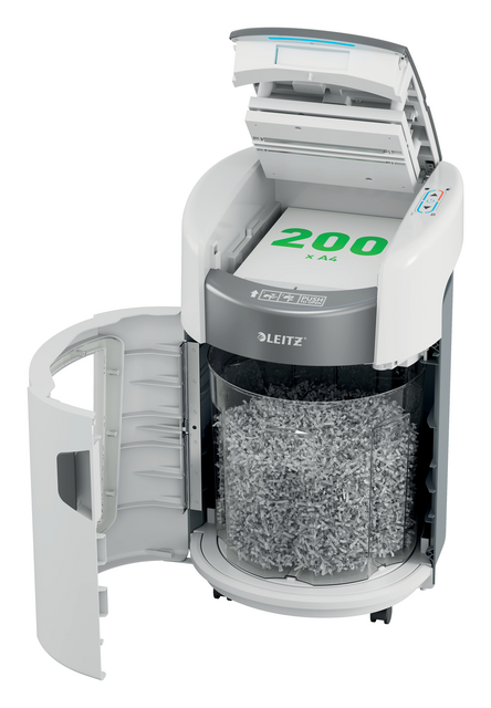 Papiervernietiger Leitz IQ OptiMax Autofeed 200 P4 snippers 4x10mm – foto 11