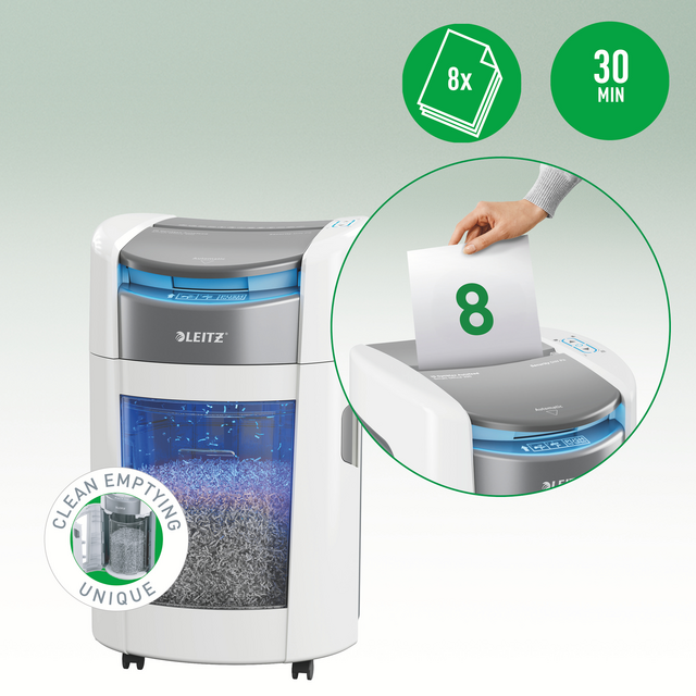Papiervernietiger Leitz IQ OptiMax Autofeed 200 P4 snippers 4x10mm – foto 5
