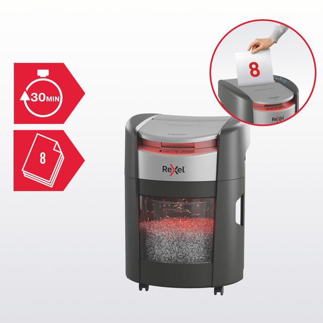 Papiervernietiger Rexel ShredMax AutoFeed+ 150X P4 snippers 4x10mm – foto 7