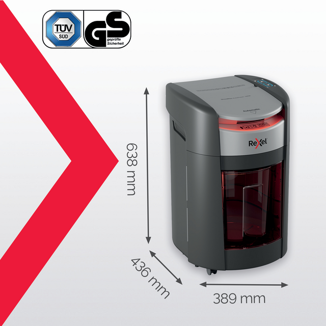 Papiervernietiger Rexel ShredMax AutoFeed+ 200X P4 snippers 4x10mm – foto 9