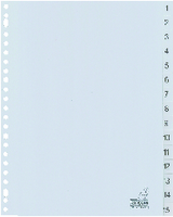 Tabbladen Kangaro 23-gaats G415CM 1-15 genummerd grijs PP
