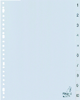 Tabbladen Kangaro 23-gaats G410CM 1-10 genummerd grijs PP