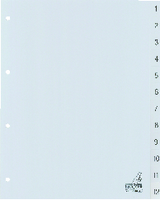 Tabbladen Kangaro 4-gaats G412C 1-12 genummerd grijs PP