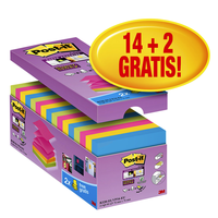 Memoblok Post-it Z-Note S330 Super Sticky 76x76mm 14+ 2 assorti