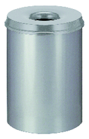 Papierbak met vlamdover Vepabins 30liter grijs