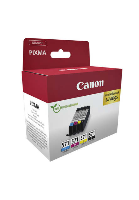 Inktcartridge Canon CLI-571 zwart + 3 kleuren – foto 2