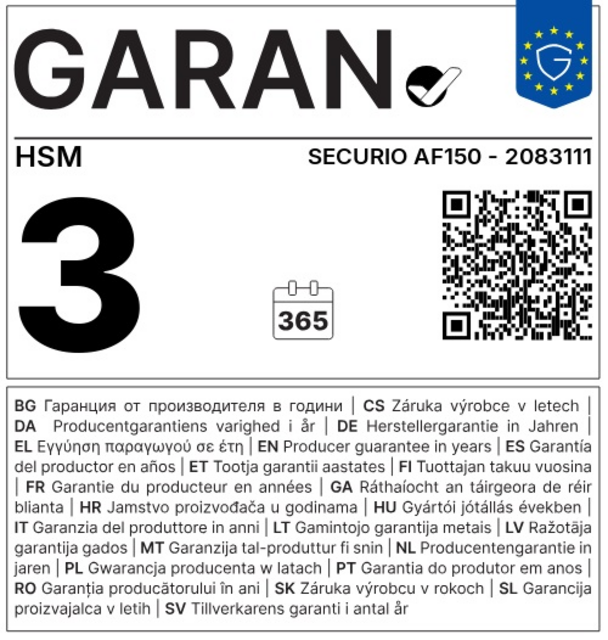 Papiervernietiger HSM Securio AF150 snippers 4,5x30mm – foto 7