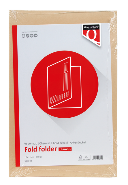 Vouwmap Quantore Folio ongelijke zijde 320gr beige – foto 2